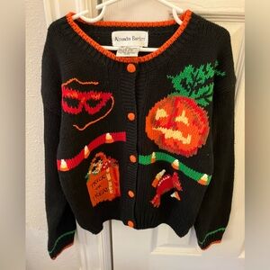 Vintage Halloween Kids Sweater Cardigan sz 7/8 Alexandra Bartlett